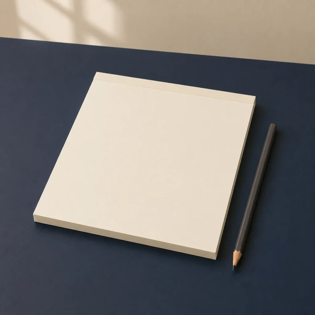 Blank cream desk notepad for custom promotional use