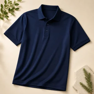Blank navy polo shirt for custom promotional branding
