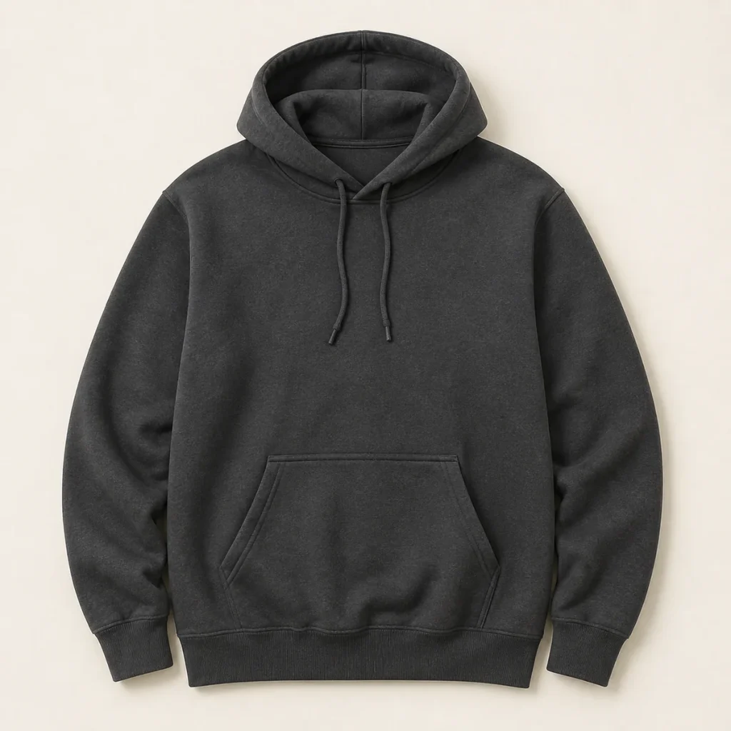 Blank charcoal pullover hoodie for promotional decoration