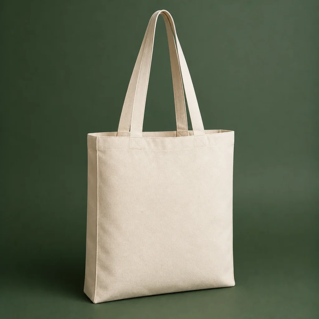 Blank natural reusable shopper bag for custom branding