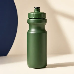 Blank forest-green reusable sports bottle for promotional branding