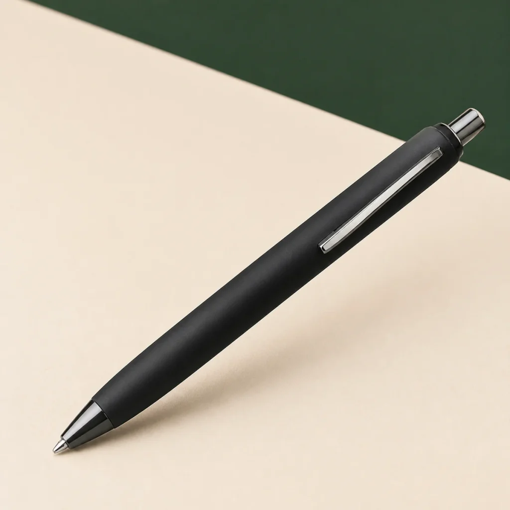 Blank matte black promotional click pen