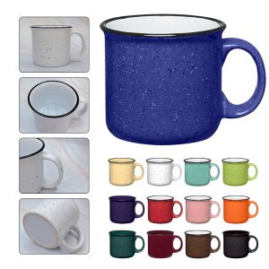 Black Rim Speckled Enamel Camping Mug