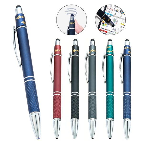Orbit Spinner Chrome Metal Pen with Stylus