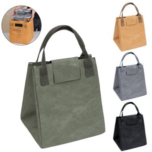 Insulated Kraft Paper Style Lunch Tote Bag