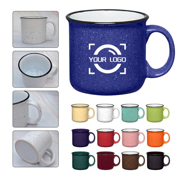 Black Rim Speckled Enamel Camping Mug