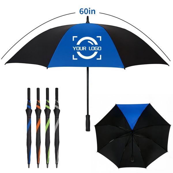 60" Oversized Arc Splash of Color Large Golf Rain Umbrella