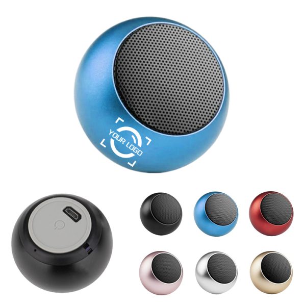 Mini Round Portable Bluetooth Speaker, Metal Shell Wireless Small Speaker