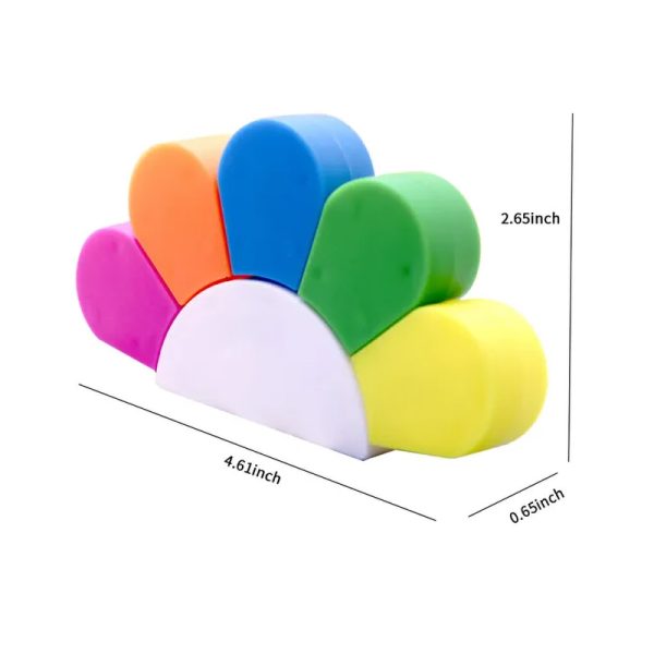 5-Color Fan-Shaped Highlighter Marker Set