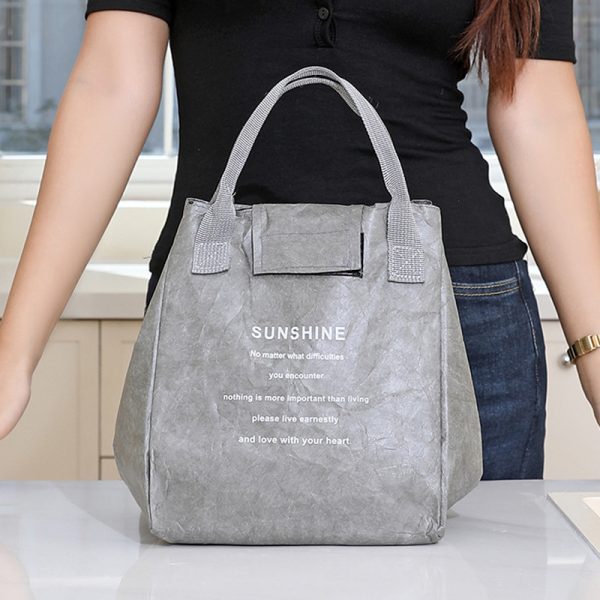 Insulated Kraft Paper Style Lunch Tote Bag