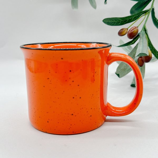Black Rim Speckled Enamel Camping Mug