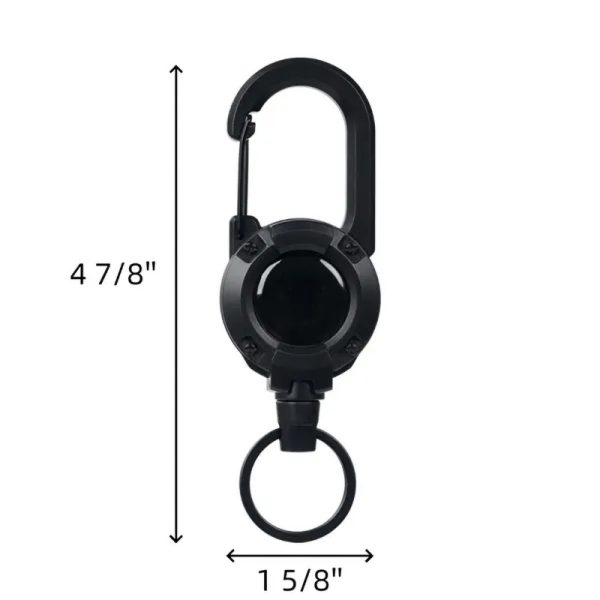 Retractable Badge Reel with Carabiner Clip and Key Ring