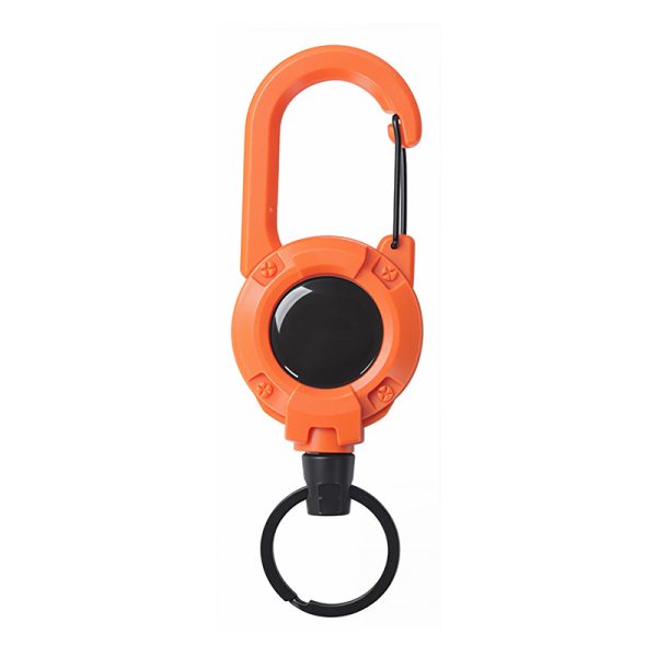 Retractable Badge Reel with Carabiner Clip and Key Ring