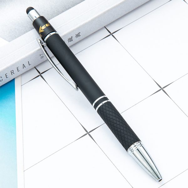 Orbit Spinner Chrome Metal Pen with Stylus