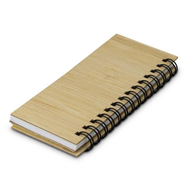 Eco-Friendly Bamboo Spiral Notebook with Sticky Notes & Ruler