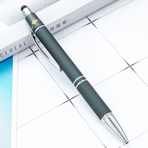 Orbit Spinner Chrome Metal Pen with Stylus