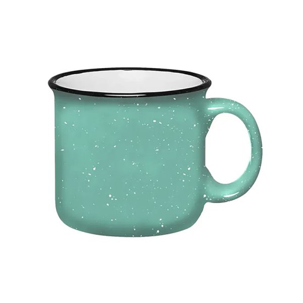 Black Rim Speckled Enamel Camping Mug