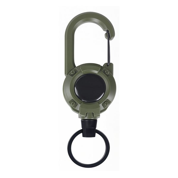 Retractable Badge Reel with Carabiner Clip and Key Ring