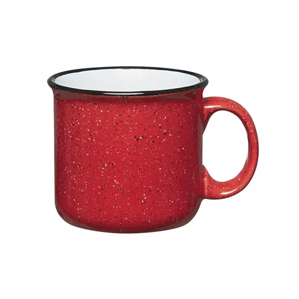 Black Rim Speckled Enamel Camping Mug
