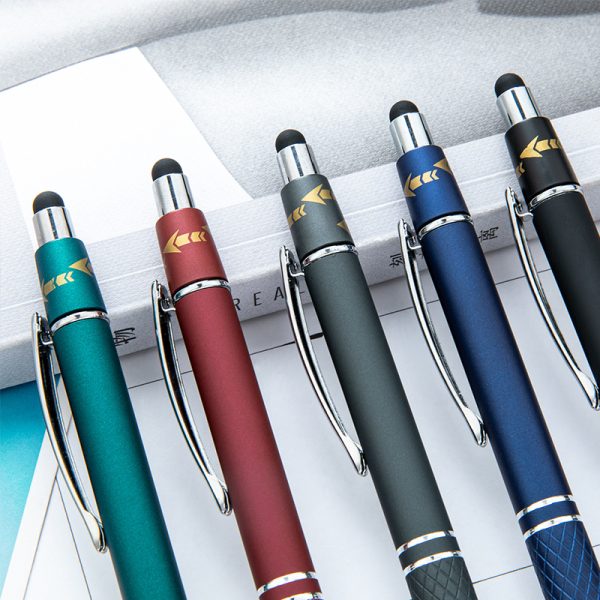 Orbit Spinner Chrome Metal Pen with Stylus
