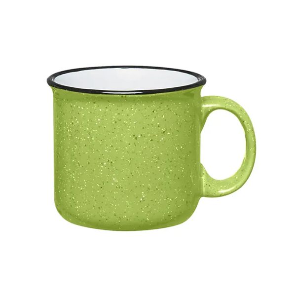 Black Rim Speckled Enamel Camping Mug