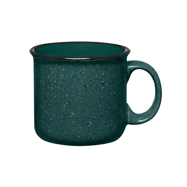Black Rim Speckled Enamel Camping Mug