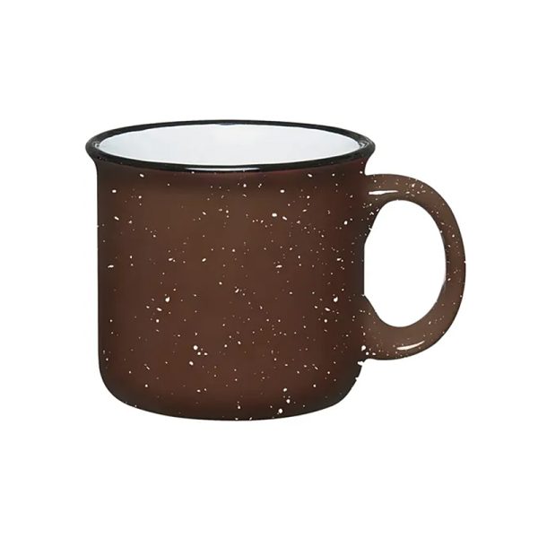 Black Rim Speckled Enamel Camping Mug